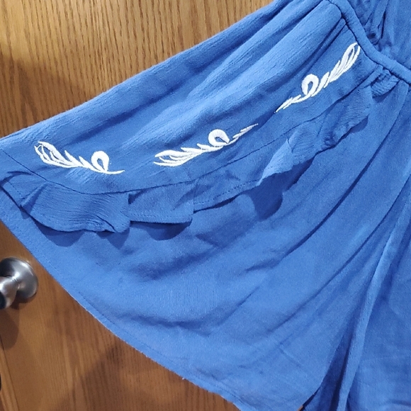 Lovers + Friends Blue and White Embroidered Carmella Romper - Picture 5 of 12